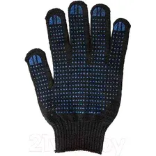 Перчатки защитные No Brand 10 класс с ПВХ 6-ти нитка точка (черный)