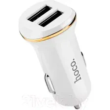 Зарядное устройство автомобильное Hoco Z1 Double Ported Car Charger (белый)