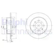 Тормозной диск DELPHI BG3125 полный , задняя ось
