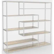 Стеллаж Hype Mebel Зиг-Заг 170x150 (белый/древесина белая)