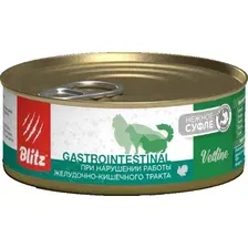 Влажный ветеринарный корм для кошек Blitz Pets Cat Vetline Gastrointestinal с индейкой / 4116В (100г)