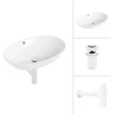 Умывальник Lauter 21709 + клапан 21190W + сифон 21635W (белый матовый)