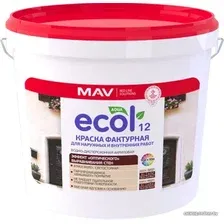 Краска Ecol 12 фактурная ВД-АК-1312 7 кг (белый)