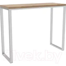 Барный стол Hype Mebel Классик 120x40x110 (белый/дуб галифакс натуральный)