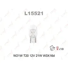 Автолампа W3x16q LYNXAUTO L15521 W21W 12