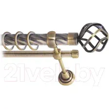 Карниз для штор Lm Decor Булава 097 2р витой 25/16мм (антик, 3.2м)