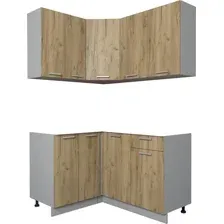 Готовая кухня Интерлиния Мила Лайт 1.2x1.4 без столешницы (дуб золотой)