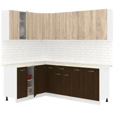 Готовая кухня Кортекс-мебель Корнелия Лира 1.5x2.2 (дуб сонома/венге/королевский опал)
