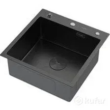 Кухонная мойка ARFEKA Eco AR мойка 500500 POP-UP, коландер G, дозатор BLACK
