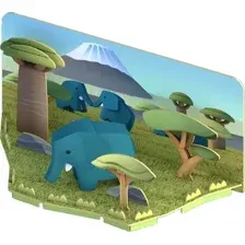 Игрушка-конструктор Halftoys Animal Слон с диорамой HA004