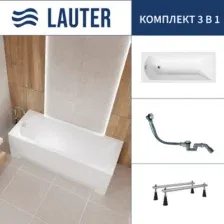 Ванна акриловая Lauter Amelia 170 / 21204070 (с ножками и сифоном 21Y32000 хром)