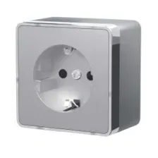 Розетка 1-я с з/к о/у Gallant (серебряный) Werkel W5071006