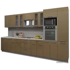 Готовая кухня Интерлиния Мила Gloss 3.6 (капучино-капучино)