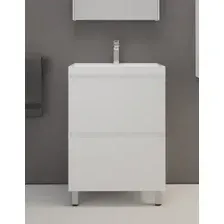 Тумба под умывальник Symbolite Манхэттен 60 Plus 2 ящика  (белый матовый)
