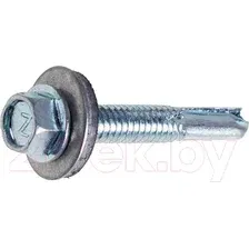 Саморез Starfix Кровельный увел. сверло 5.5x38 шайба с прокл PT5 / SMP2-53758-50 (50шт, оцинкованный)