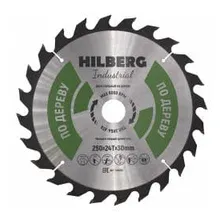 Диск пильный по дереву 250х24Tх30 мм Hilberg Indastrial HW250