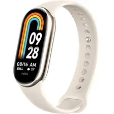 Фитнес-браслет Xiaomi Smart Band 8 (золотистый, с кремовым силиконовым ремешком, китайская версия)
