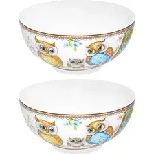 Набор салатников Elan Gallery Совушки New Bone China 420784