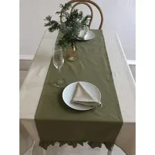 Дорожка на стол ОМурМебель 140x40см с рюшами (мятный)
