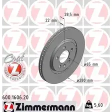 Тормозной диск ZIMMERMANN 600.1606.20 вентилируемый , передняя ось
