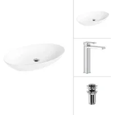Умывальник Lauter 21571 + Cascade 21СК0655C с донным клапаном 21190CH (хром)
