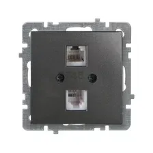Розетка компьютерная RJ-45 и телефонная NILSON Touran антрацит (24160448)