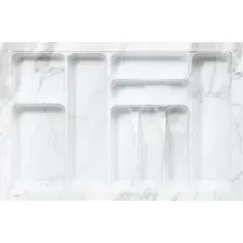 Органайзер для столовых приборов AKS  800 Marble 735x485 (бело-серый мрамор)
