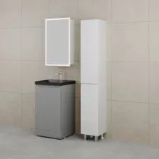 Тумба с умывальником Symbolite Батлер Люкс Plus 1 ящик + Asti 50x45 (серый/антрацит)