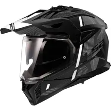 Мотошлем LS2 MX702 Pioneer 2 Hill (M, черный/белый матовый)