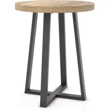 Журнальный столик Hype Mebel Челси 40x40 (черный/дуб галифакс натуральный)