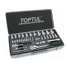 Набор инструментов 1/4, 1/2 6 граней 34 предмета TOPTUL
