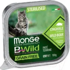 Ламистер Monge для стерилизованных кошек, с кабаном и овощами, BWild, 100 г