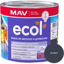 Эмаль ECOL МАВ ПФ-115 графит глянцевый 2,4л по металлу и древесине