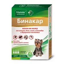 Pchelodar Капли Бинакар от клещей/блох для мелких собак и щенков