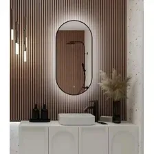 Зеркало с подсветкой  EMZE 43x88 LED.UV.43.88.CHE (черный с УФ-окантовкой и подсветкой)