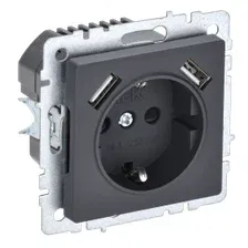 Розетка IEK Brite BR-R14-16-U21-D21-K53
