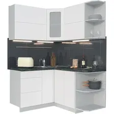 Готовая кухня Интерлиния Мила Матте 1.5x1.4 А правая (белый/белый/кастилло темный)