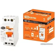 Дифференциальный автомат TDM Electric ВД1-63-2Р-16А-30мА SQ0203-0074