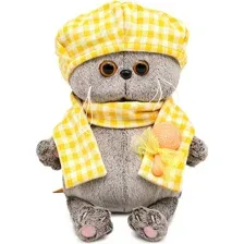 Мягкая игрушка Budi Basa Кот Басик Baby в берете и шарфе в клетку / 10870428