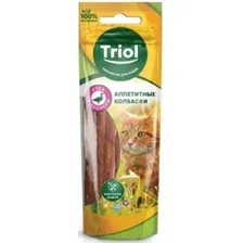 Лакомство для кошек Triol Колбаски из утки с лососем (40 г)