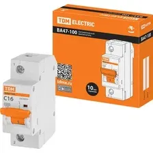 Выключатель автоматический TDM Electric ВА 47-100 1Р 16А (C) 10кА SQ0207-0046