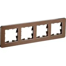 Рамка для выключателей и розеток IEK Brite BR-M42-M-21-K30 (металл/коричневый)