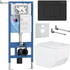 Унитаз подвесной Roxen Boro в комплекте с инсталляцией StounFix Dual Fresh 6 в 1 868602 (кнопка: ору