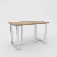 Кухонный стол Hype Mebel Триног 125x75 (белый/дуб галифакс натуральный)