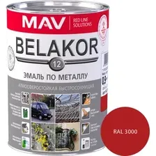 Эмаль MAV Belakor-12 Ral 3000 0.9 кг (красный)