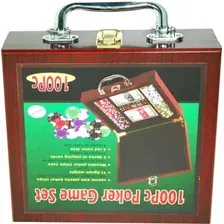 Карточная игра Zez Набор для покера в чемодане 100 фишек с номиналом 6641-M1