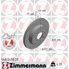 Тормозной диск ZIMMERMANN 540.2490.20 вентилируемый , передняя ось