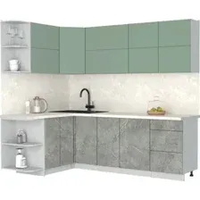 Кухонный модуль Интерлиния Мила Матте 1.5x2.4 А (мята/керамика/опал светлый)