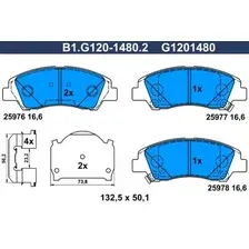Комплект тормозных колодок, дисковый тормоз GALFER B1.G120-1480.2