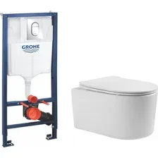 Унитаз подвесной Grado GD-W204T + GROHE Rapid SL 39504000 (с кнопкой смыва)
